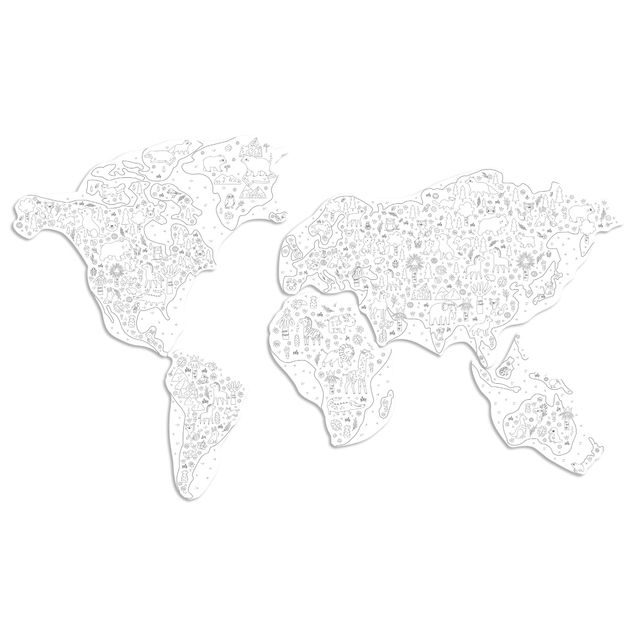 Weltkarte Kinderweltkarte zum Ausmalen